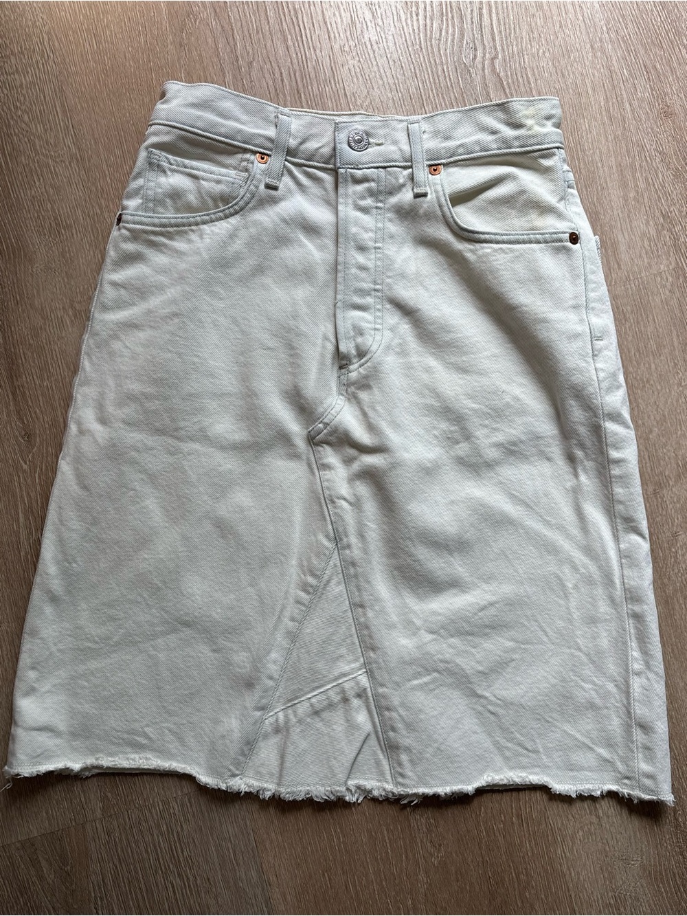 Citizens of Humanity Premium Vintage White Denim Midi Skirt Women’s size 25